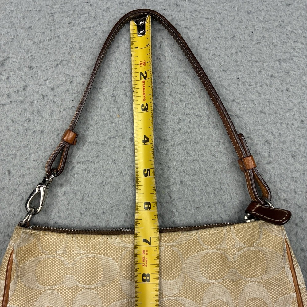 Vintage Coach 6094 Signature Demi Mini Bag Beige Brown Canvas Leather Purse - Picture 8 of 15
